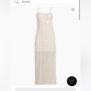 Elegant Sequin Maxi Dress- Hutch in Coconut Milk color